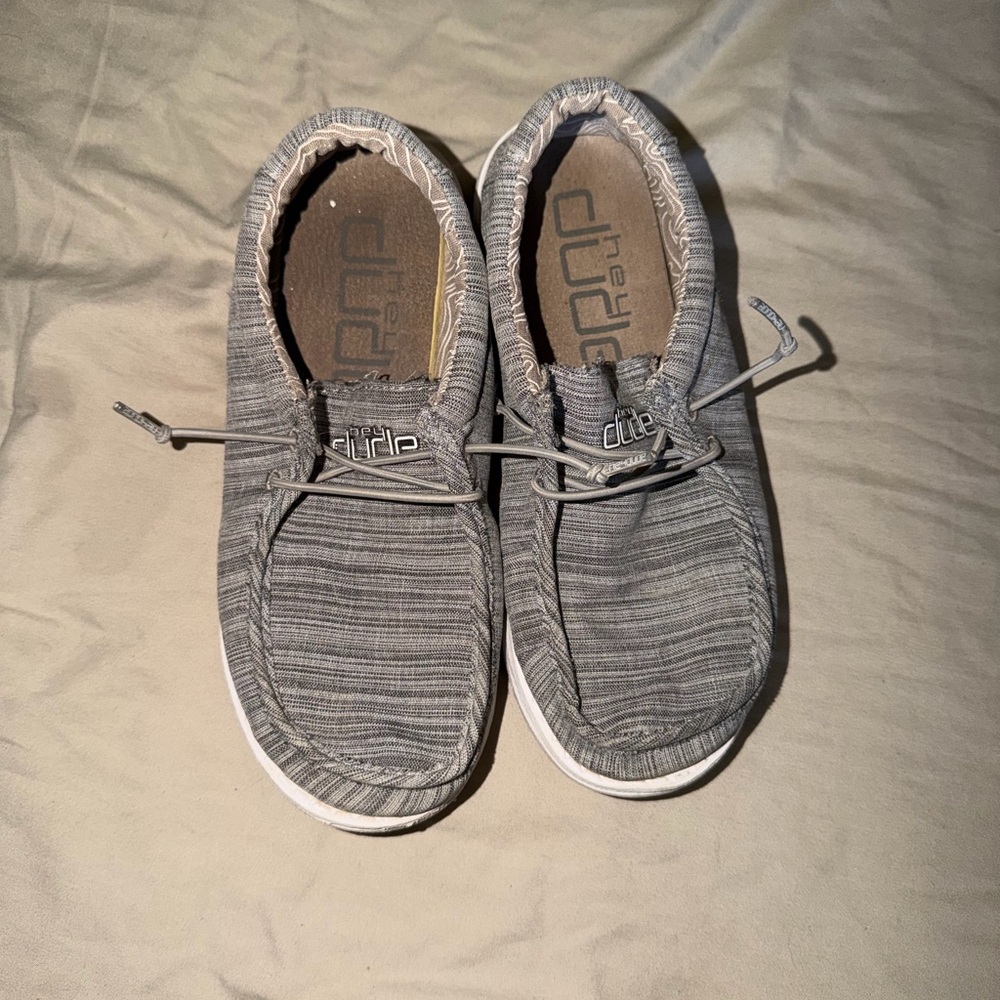 Hey Dude Women's Grey Knit Slip-On Loafers